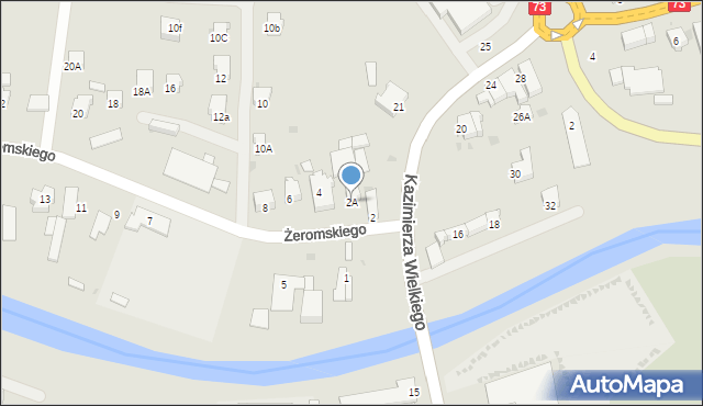 Jasło, Żeromskiego Stefana, 2A, mapa Jasła