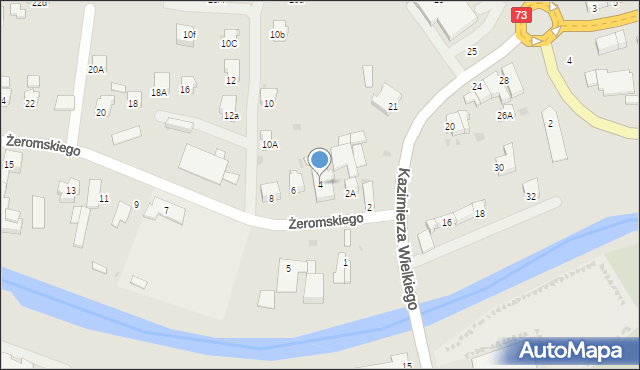 Jasło, Żeromskiego Stefana, 4, mapa Jasła