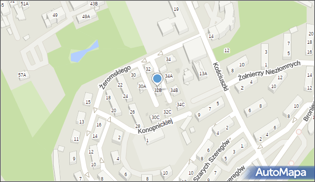 Jastrzębie-Zdrój, Żeromskiego Stefana, 32B, mapa Jastrzębie-Zdrój