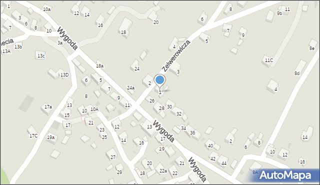 Jaworzno, Zelwerowicza Aleksandra, 1, mapa Jaworzno