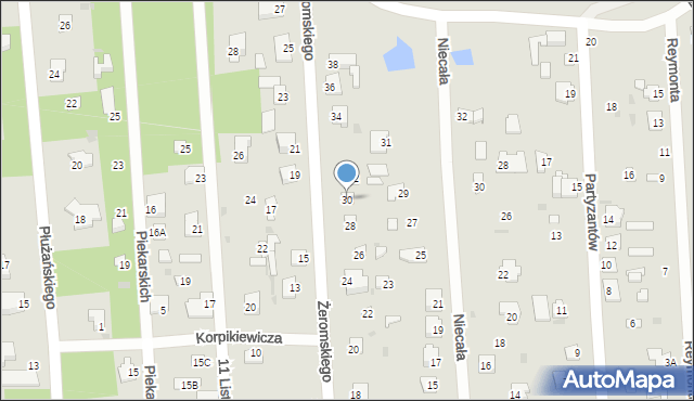 Jedlnia-Letnisko, Żeromskiego Stefana, 30, mapa Jedlnia-Letnisko