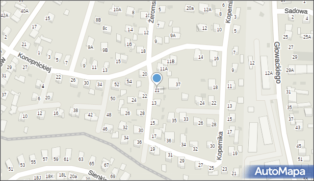 Jędrzejów, Żeromskiego Stefana, 11, mapa Jędrzejów