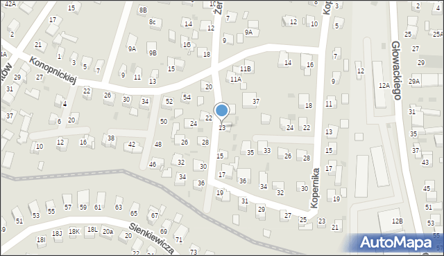 Jędrzejów, Żeromskiego Stefana, 13, mapa Jędrzejów