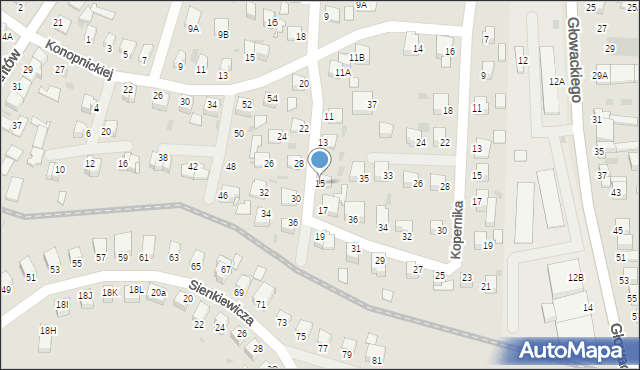 Jędrzejów, Żeromskiego Stefana, 15, mapa Jędrzejów