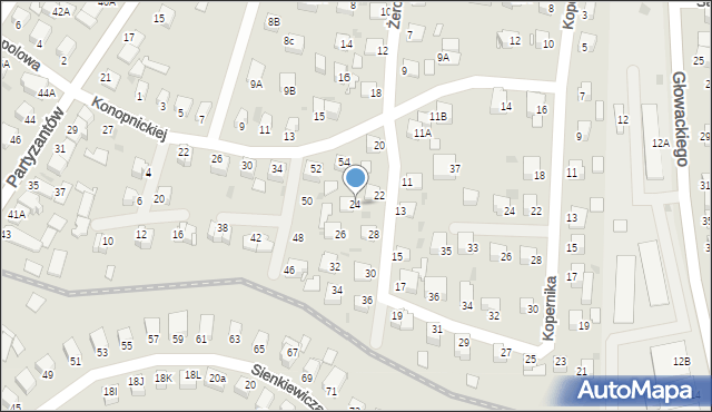 Jędrzejów, Żeromskiego Stefana, 24, mapa Jędrzejów