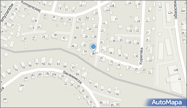 Jędrzejów, Żeromskiego Stefana, 36, mapa Jędrzejów