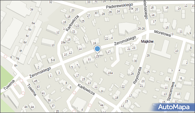 Kalisz, Żeromskiego Stefana, 13, mapa Kalisza