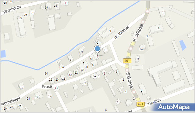Kamyk, Żeromskiego Stefana, 1, mapa Kamyk