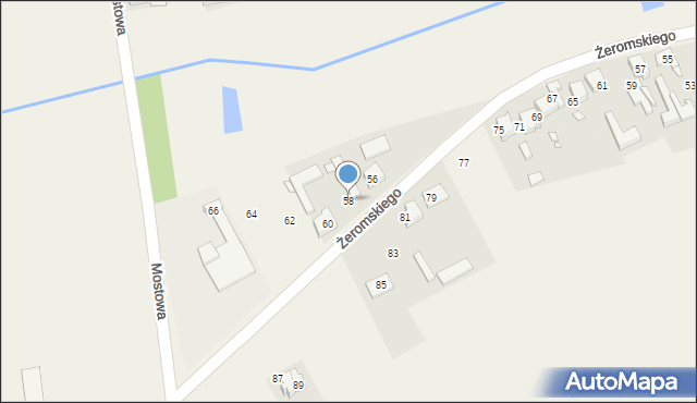 Kamyk, Żeromskiego Stefana, 58, mapa Kamyk
