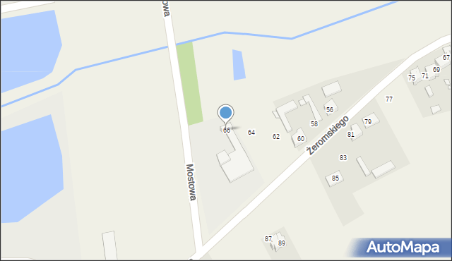 Kamyk, Żeromskiego Stefana, 66, mapa Kamyk