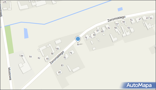 Kamyk, Żeromskiego Stefana, 77, mapa Kamyk