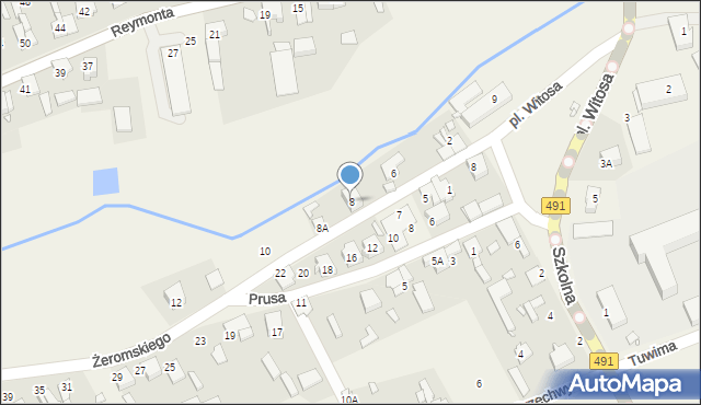 Kamyk, Żeromskiego Stefana, 8, mapa Kamyk