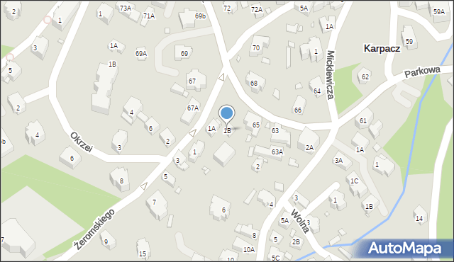 Karpacz, Żeromskiego Stefana, 1B, mapa Karpacz