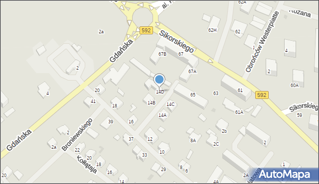 Kętrzyn, Żeromskiego Stefana, 14D, mapa Kętrzyn