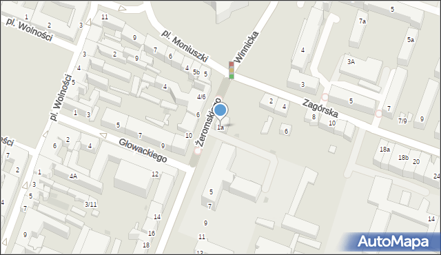 Kielce, Żeromskiego Stefana, 1a, mapa Kielc
