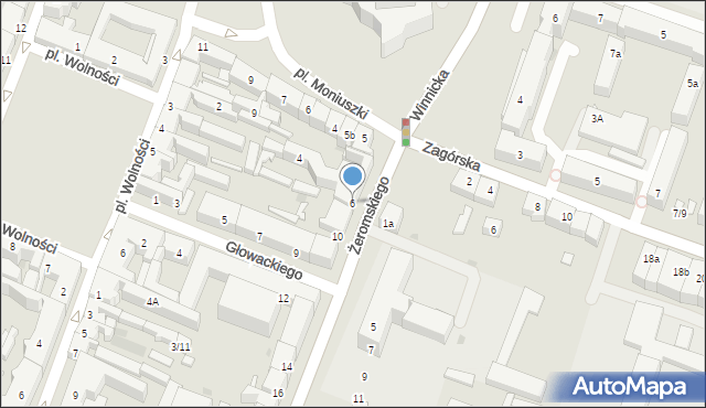 Kielce, Żeromskiego Stefana, 6, mapa Kielc