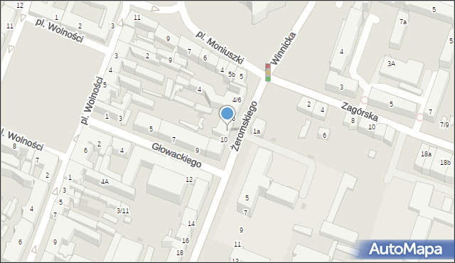 Kielce, Żeromskiego Stefana, 8, mapa Kielc