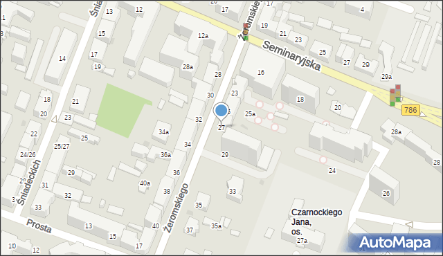 Kielce, Żeromskiego Stefana, 27, mapa Kielc