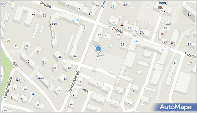 Kielce, Żeromskiego Stefana, 43, mapa Kielc