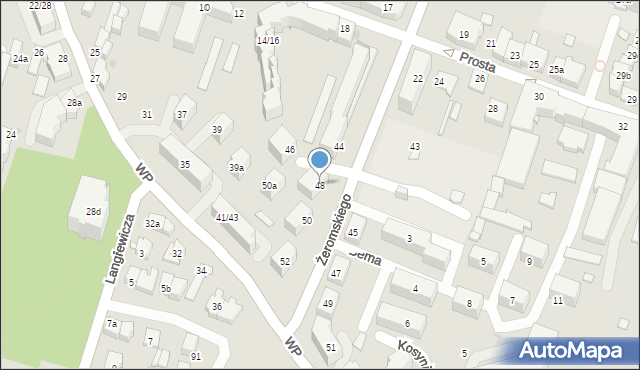 Kielce, Żeromskiego Stefana, 48, mapa Kielc