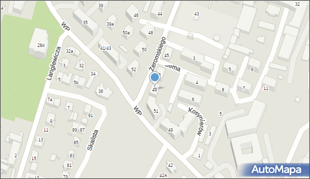 Kielce, Żeromskiego Stefana, 49, mapa Kielc