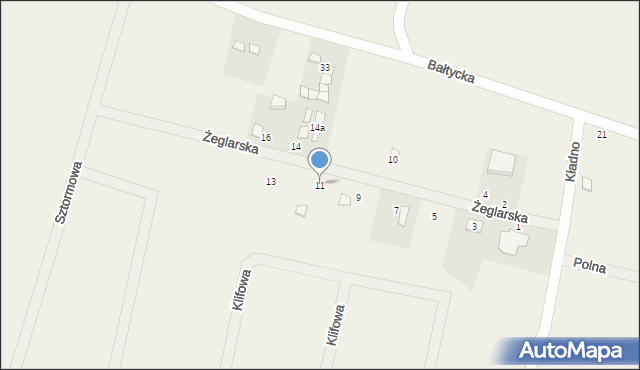 Kładno, Żeglarska, 11, mapa Kładno