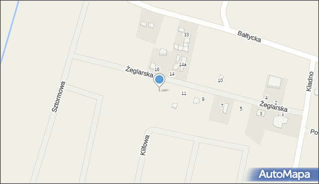 Kładno, Żeglarska, 13, mapa Kładno