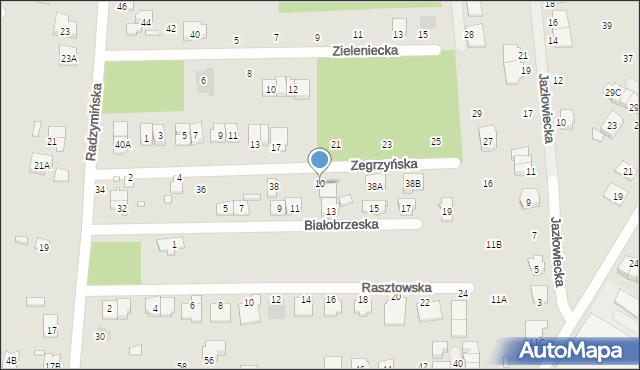 Kobyłka, Zegrzyńska, 10, mapa Kobyłka