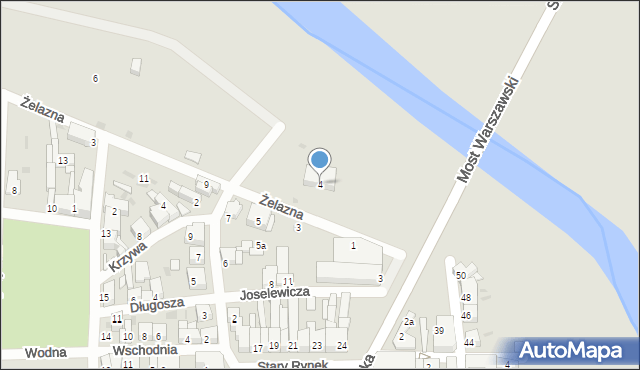 Koło, Żelazna, 4, mapa Koło