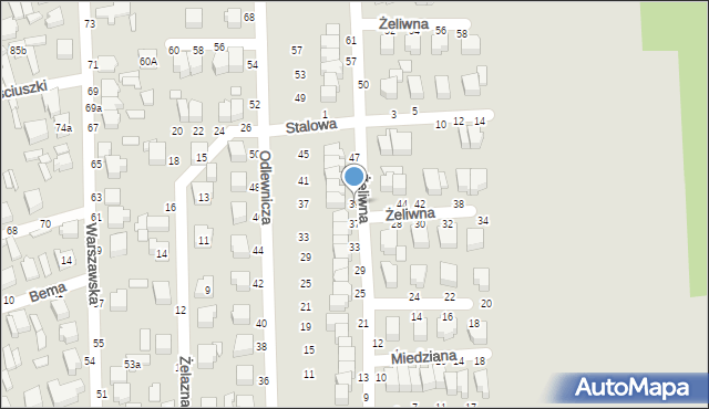 Koluszki, Żeliwna, 39, mapa Koluszki