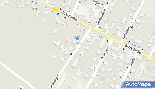 Koluszki, Żeromskiego Stefana, 1, mapa Koluszki