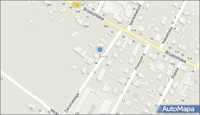 Koluszki, Żeromskiego Stefana, 3, mapa Koluszki