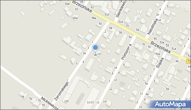 Koluszki, Żeromskiego Stefana, 4b, mapa Koluszki