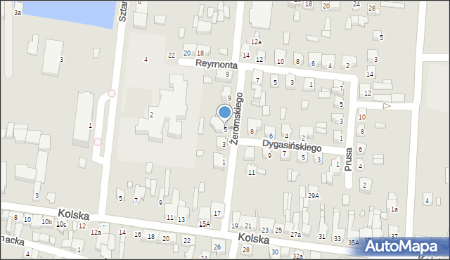 Konin, Żeromskiego Stefana, 5, mapa Konina