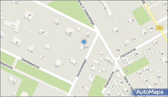 Konstancin-Jeziorna, Żeromskiego Stefana, 2, mapa Konstancin-Jeziorna