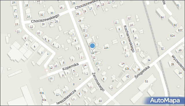 Kościan, Żeromskiego Stefana, 14, mapa Kościan