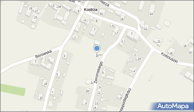 Kostrza, Żeromskiego Stefana, 2c, mapa Kostrza