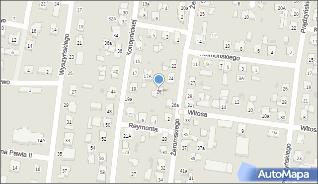 Kostrzyn, Żeromskiego Stefana, 26, mapa Kostrzyn