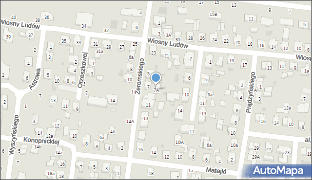 Kostrzyn, Żeromskiego Stefana, 7A, mapa Kostrzyn