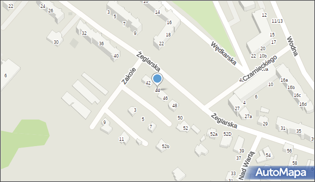 Kostrzyn nad Odrą, Żeglarska, 44, mapa Kostrzyn nad Odrą