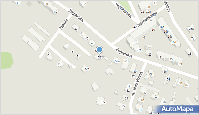 Kostrzyn nad Odrą, Żeglarska, 52, mapa Kostrzyn nad Odrą