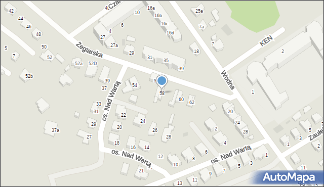 Kostrzyn nad Odrą, Żeglarska, 58, mapa Kostrzyn nad Odrą