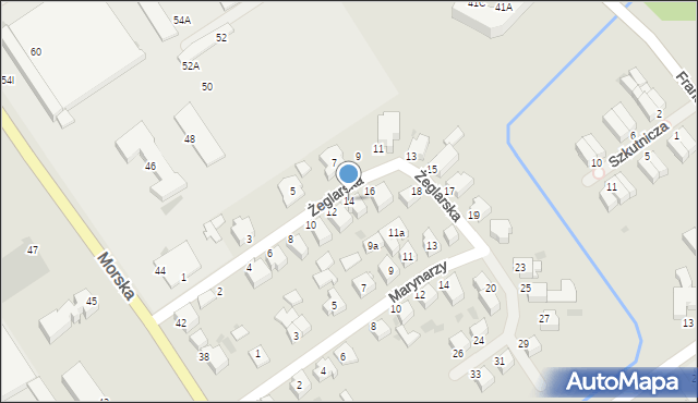 Koszalin, Żeglarska, 14, mapa Koszalina