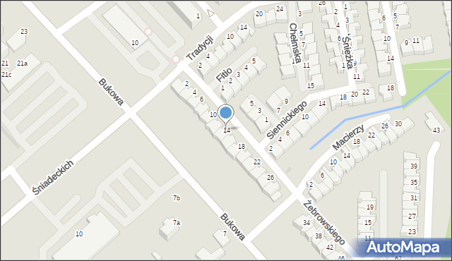 Koszalin, Żebrowskiego Michała, 14, mapa Koszalina