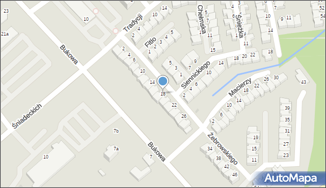 Koszalin, Żebrowskiego Michała, 18, mapa Koszalina