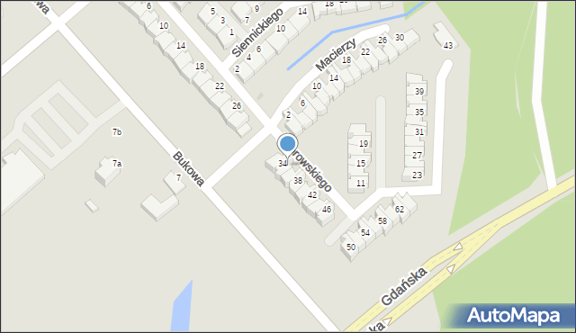 Koszalin, Żebrowskiego Michała, 36, mapa Koszalina