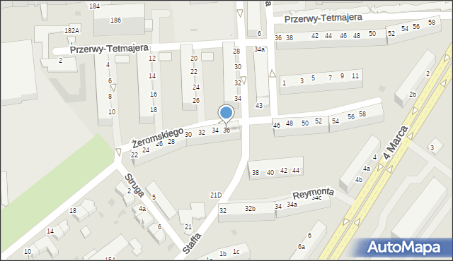Koszalin, Żeromskiego Stefana, 36, mapa Koszalina