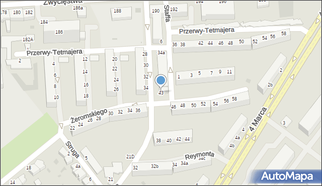 Koszalin, Żeromskiego Stefana, 43, mapa Koszalina