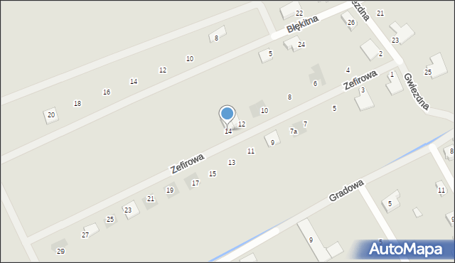 Koszalin, Zefirowa, 14, mapa Koszalina