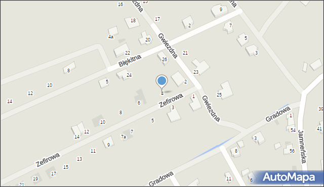 Koszalin, Zefirowa, 4, mapa Koszalina